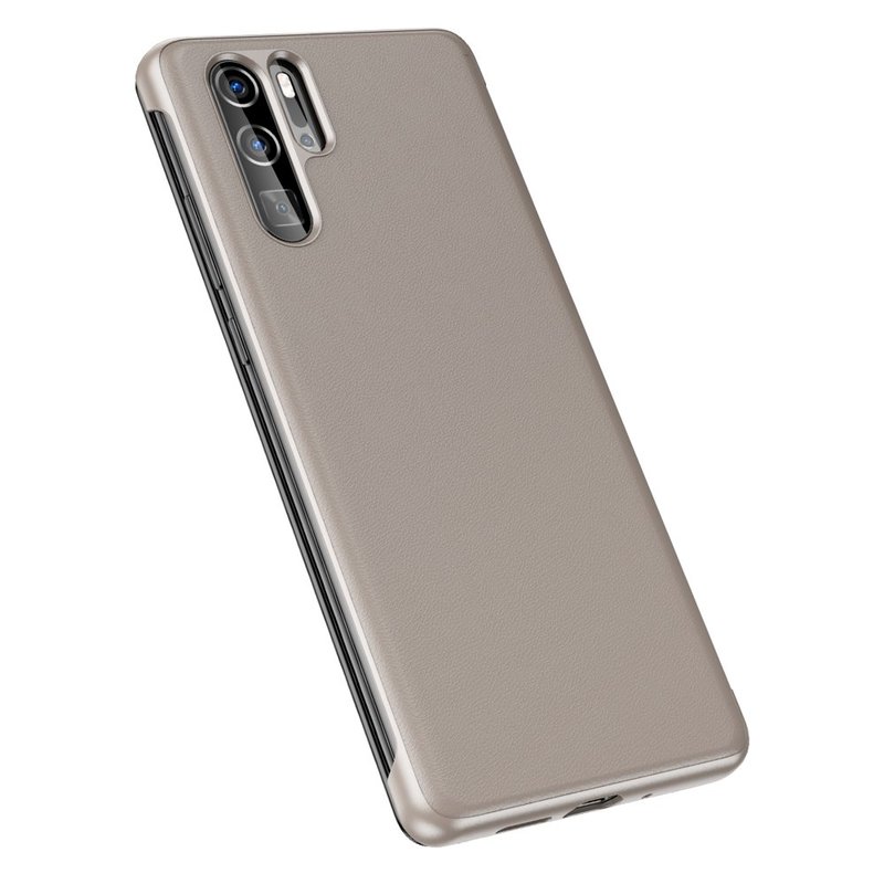 Husa Huawei P30 Pro Baseus Smart View Flip Cover with Smart Window - LTHWP30P-YP11 - Khaki