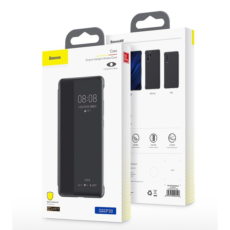 Husa Huawei P30 Baseus Smart View Flip Cover with Smart Window - LTHWP30-YP01 - Black