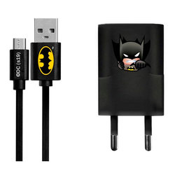 Incarcator Priza Cu Licenta DC Comics 1.0A + Cablu Micro-USB - Batman
