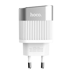 Incarcator Priza Hoco C40A, Dual USB, 2.4A – Alb