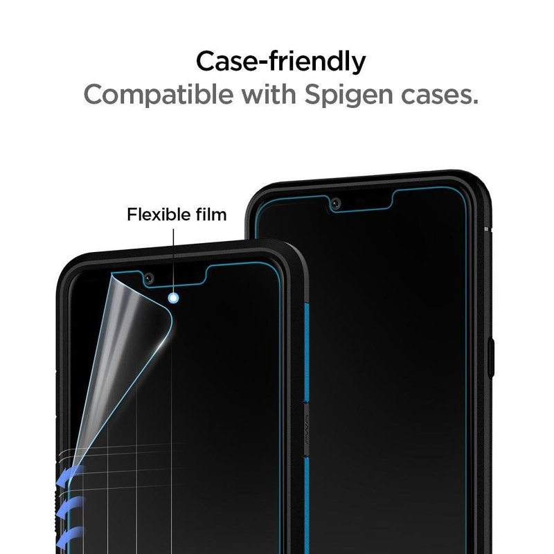Folie Protectie FullCover LG G8 Thinq Spigen Neo Flex(2 Pack) - Clear