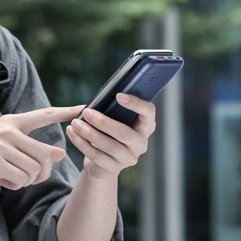 Baterie Externa Wireless 10000mAh Baseus S10 Bracket 18W - PPS10-03 - Blue