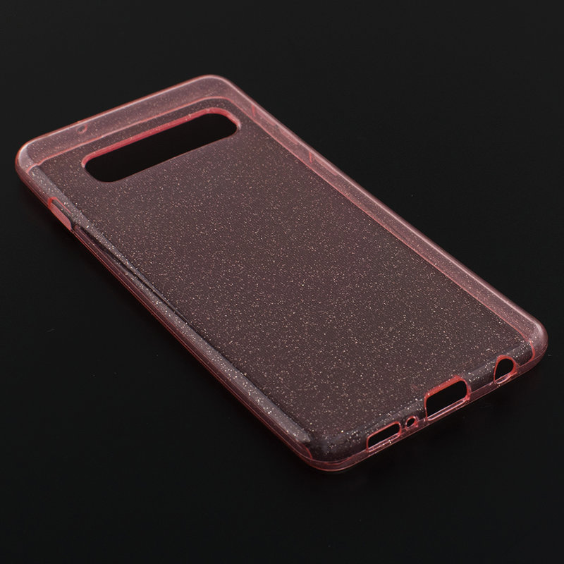 Husa Samsung Galaxy S10 Silicon Crystal Glitter Case - Roz
