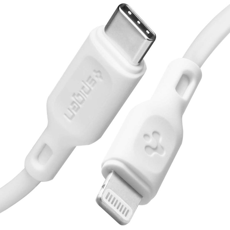 Cablu de date 1M Spigen Essential MFI Fast Charge USB-C to Lightning C10CL - White