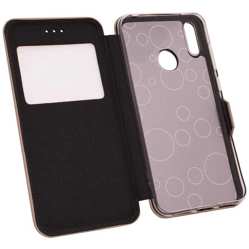 Husa Huawei Y7 2019 Flip Window Book Type - Auriu