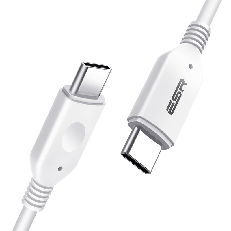 Cablu de date 1.2M ESR USB-C to USB-C Fast Charging - White