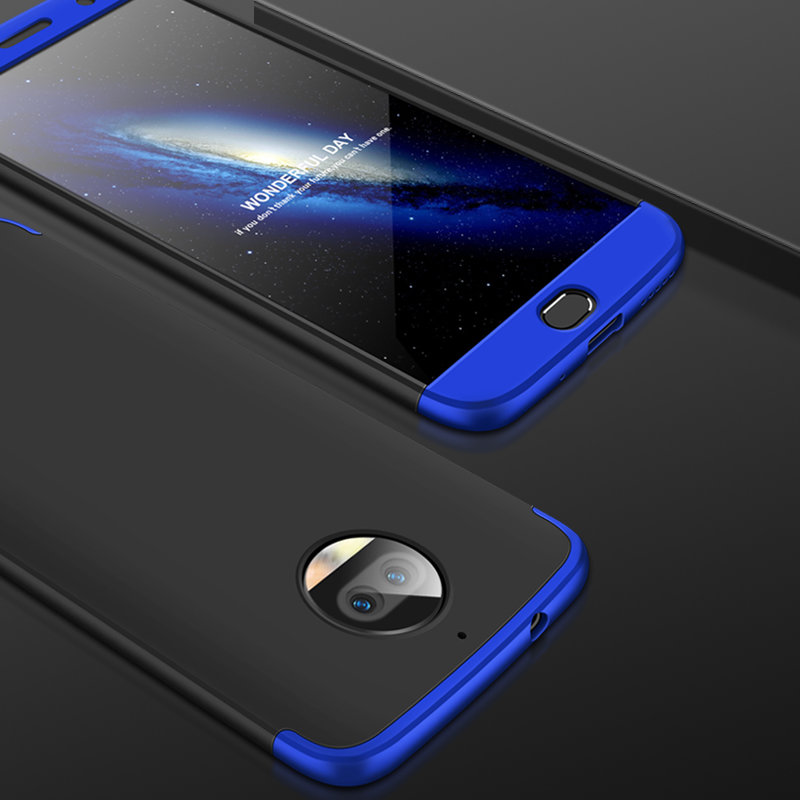 Husa Motorola Moto G5S Plus GKK 360 Full Cover Negru-Albastru
