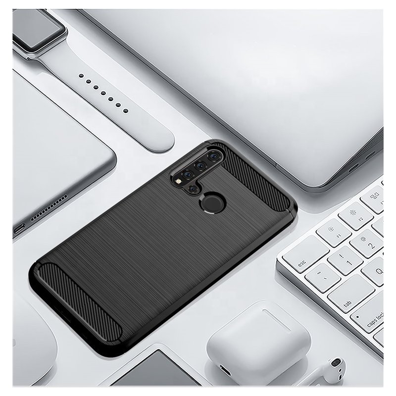 Husa Huawei P20 Lite 2019 Techsuit Carbon Silicone, negru
