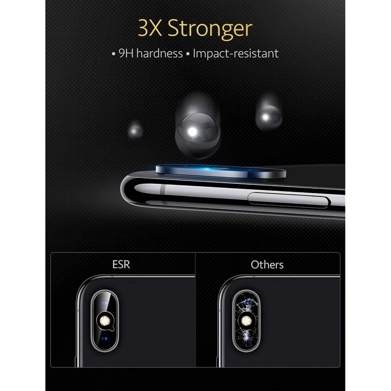 Sticla Camera iPhone XS ESR Tempered Glass Cover - 2 Pack - Transparent