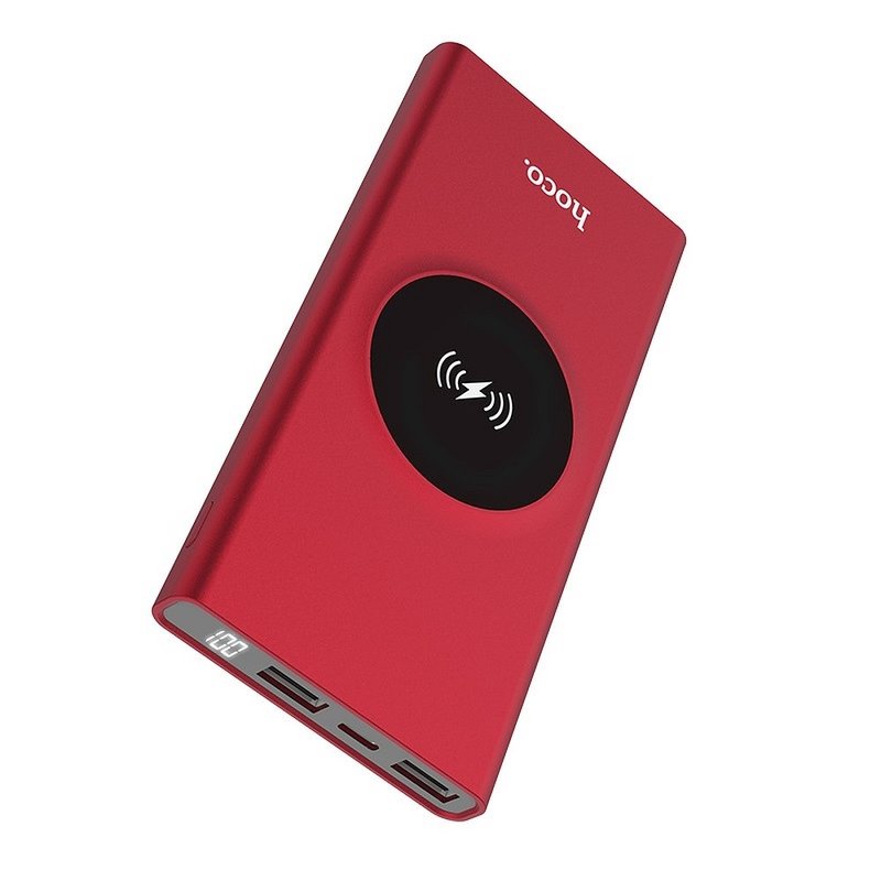 Baterie Externa Wireless 10000 mAh Hoco J37 Intelligent Balance 2xUSB(QC 3.0) 5W - Red