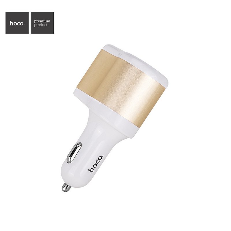 Incarcator Auto Hoco UC 206 Cigarette Lighter 2xUSB 3,1A Fast Charging - White