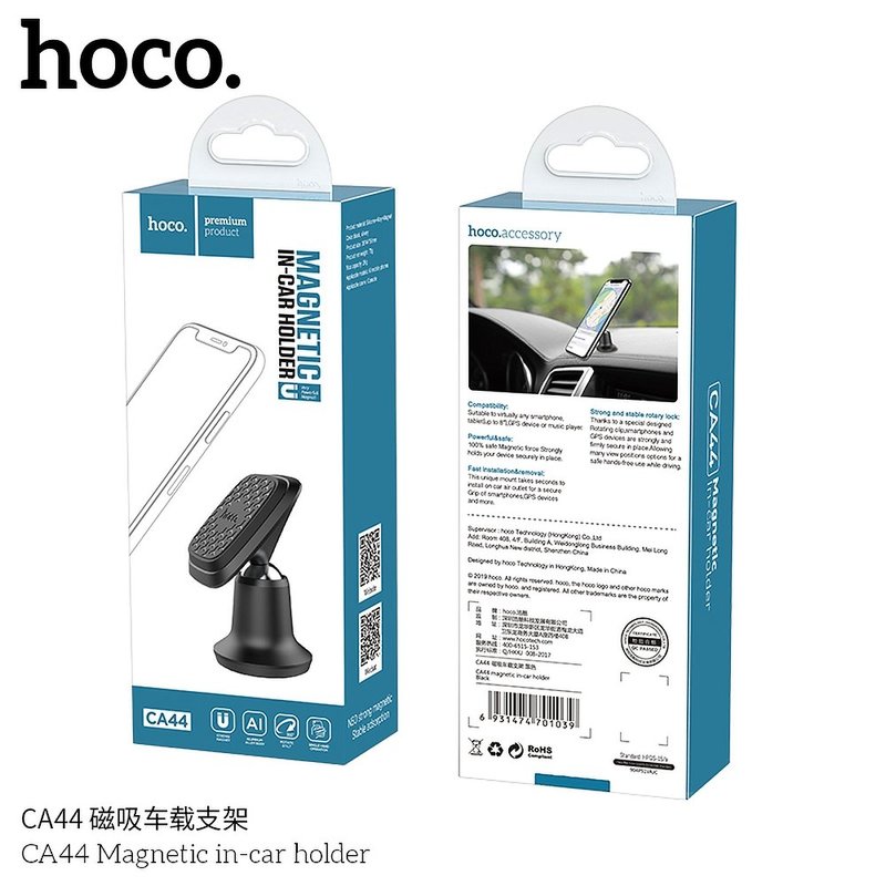 Suport Auto Magnetic Universal Hoco CA44 Pentru Telefon - Black