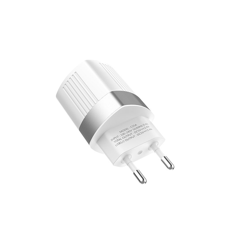 Incarcator Priza Hoco C55A Intelligent Balance 2.4A - White