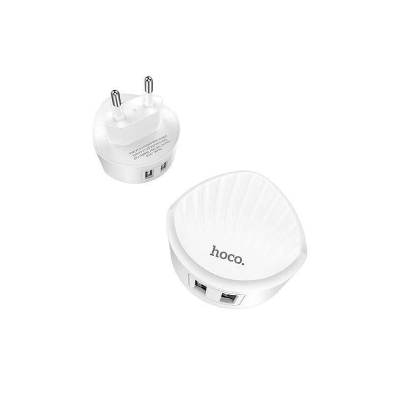 Incarcator Priza Hoco C67A Travel Charge Intelligent Balance Dual-USB 2.4A - White