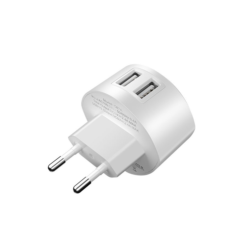 Incarcator Priza Hoco C67A Travel Charge Intelligent Balance Dual-USB 2.4A - White