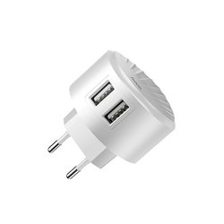 Incarcator Priza Hoco C67A Travel Charge Intelligent Balance Dual-USB 2.4A - White