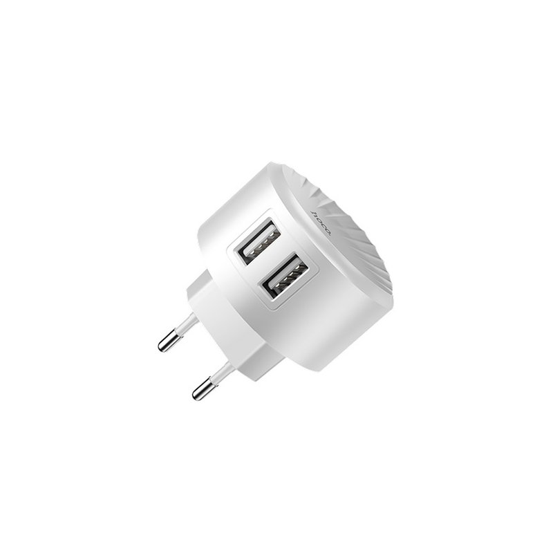 Incarcator Priza Hoco C67A Travel Charge Intelligent Balance Dual-USB 2.4A - White