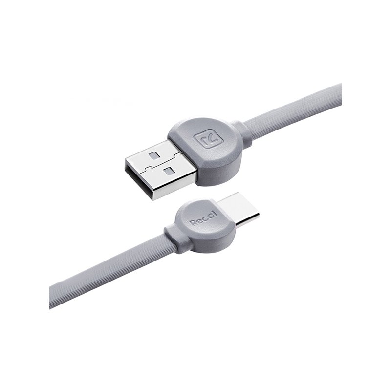 Cablu de date 1M Recci RCT-D100 USB to Type-C Fast Charging - Grey