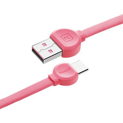 Cablu de date 1M Recci RCT-D100 USB to Type-C Fast Charging - Pink