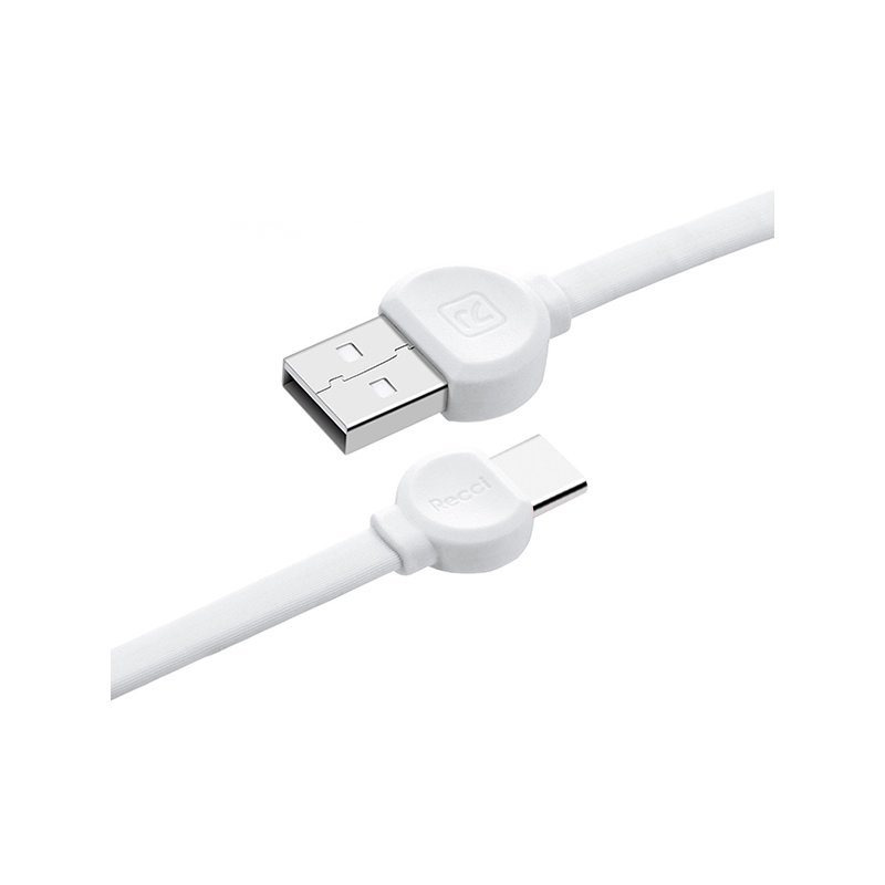 Cablu de date 1M Recci RCT-D100 USB to Type-C Fast Charging - White