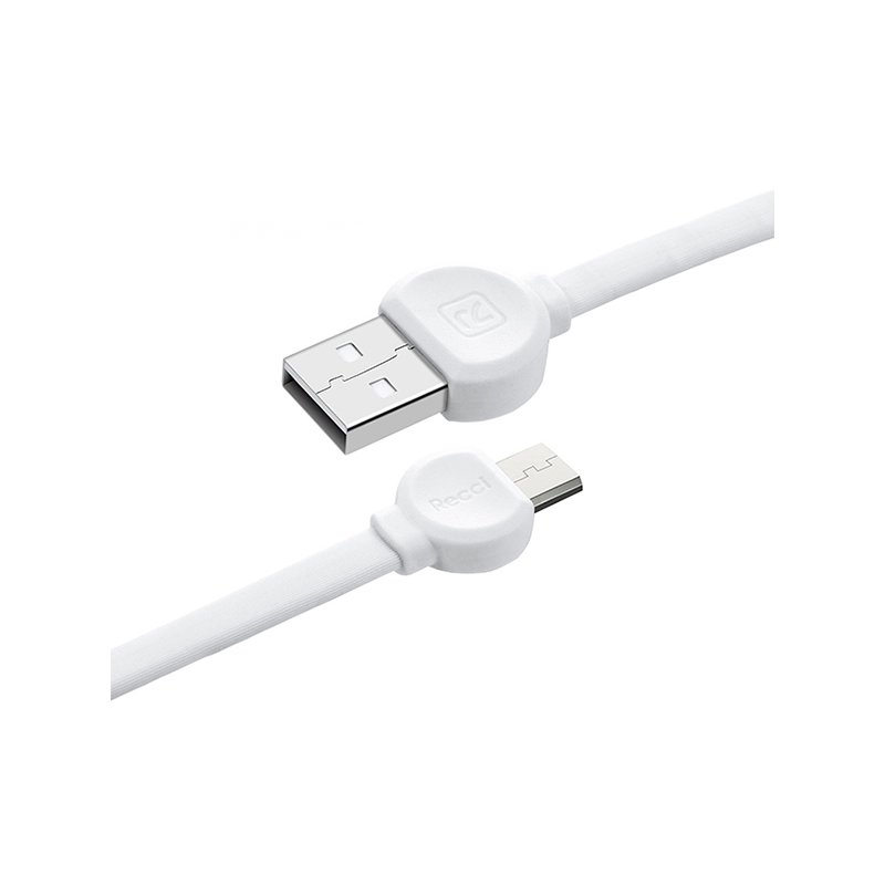 Cablu de date 1M Recci RCM-D100 USB to Micro-USB Fast Charging - White