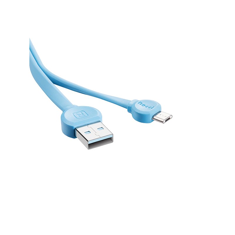 Cablu de date 1M Recci RCM-D100 USB to Micro-USB Fast Charging - Blue