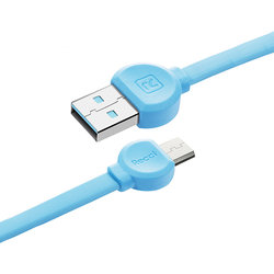 Cablu de date 1M Recci RCM-D100 USB to Micro-USB Fast Charging - Blue