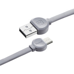Cablu de date 1M Recci RCM-D100 USB to Micro-USB Fast Charging - Grey