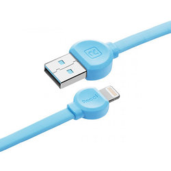 Cablu de date 1M Recci RCL-D100 USB to Lightning Fast Charging - Blue