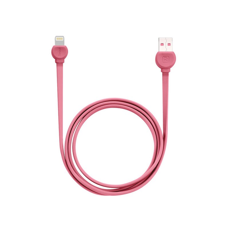 Cablu de date 1M Recci RCL-D100 USB to Lightning Fast Charging - Pink