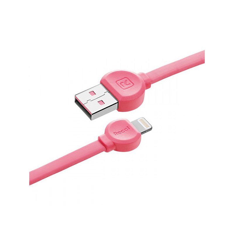 Cablu de date 1M Recci RCL-D100 USB to Lightning Fast Charging - Pink