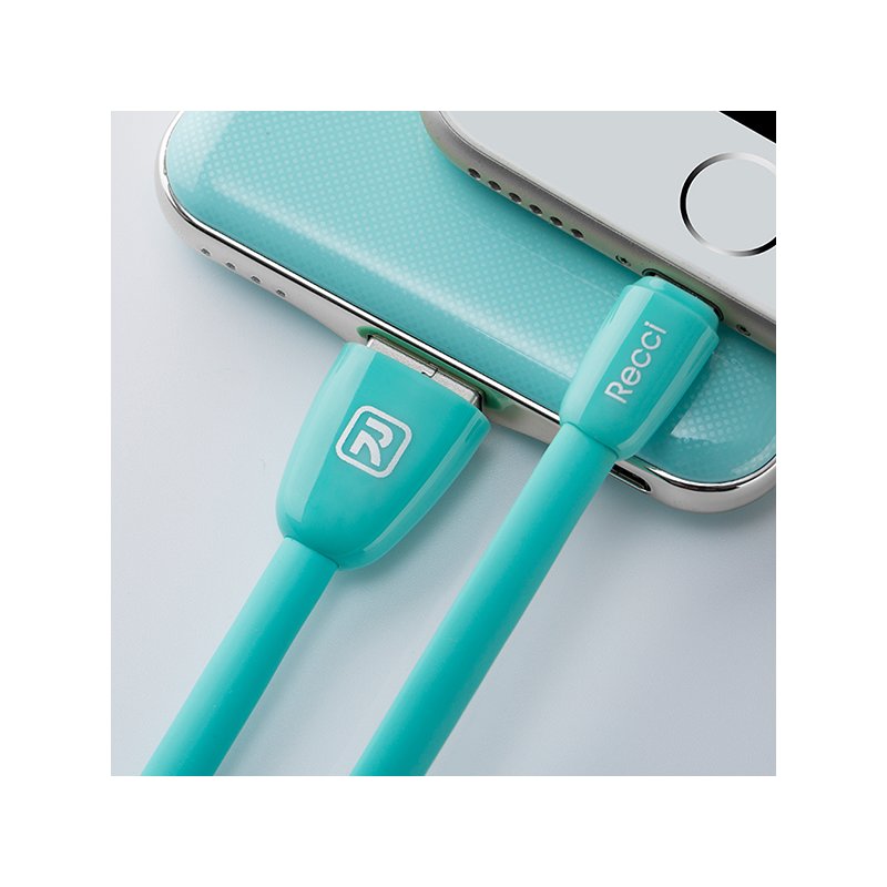 Cablu de date 1M Recci Jelly RCL-S100 USB to Lightning Fast Charging - Red