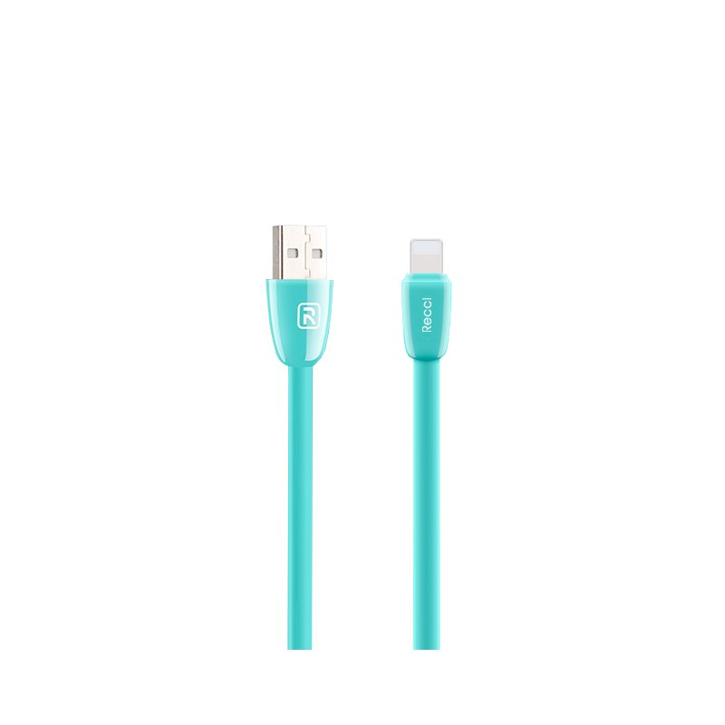 Cablu de date 1M Recci Jelly RCL-S100 USB to Lightning Fast Charging - Green