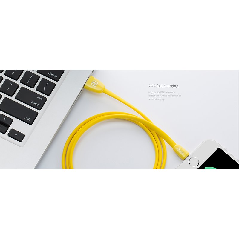 Cablu de date 1M Recci Jelly RCT-S100 USB to Type-C Fast Charging - Red