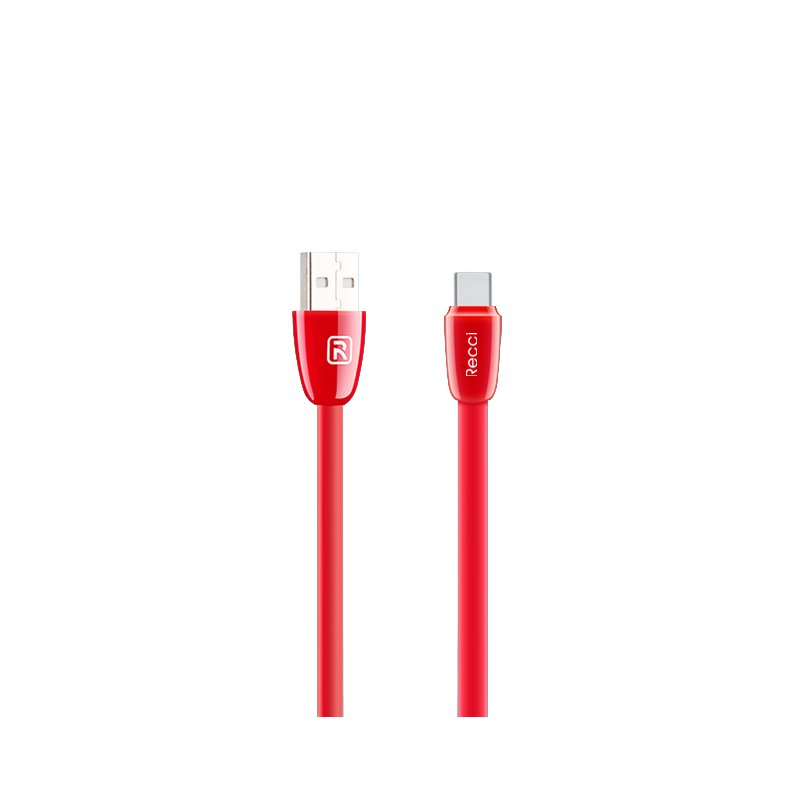Cablu de date 1M Recci Jelly RCT-S100 USB to Type-C Fast Charging - Red