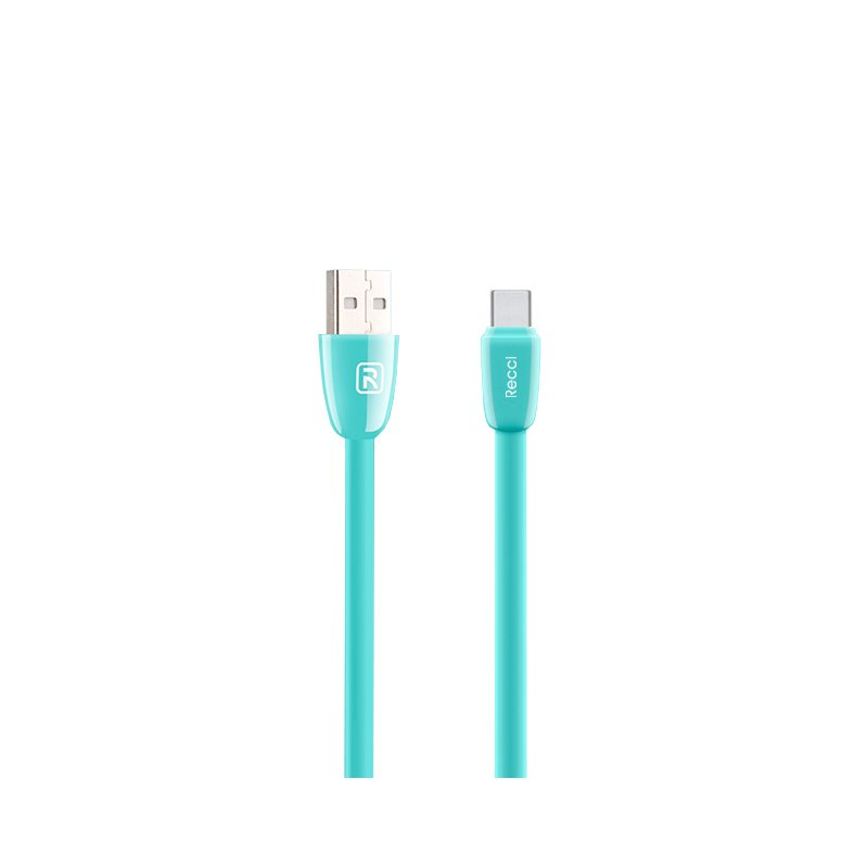 Cablu de date 1M Recci Jelly RCT-S100 USB to Type-C Fast Charging - Green