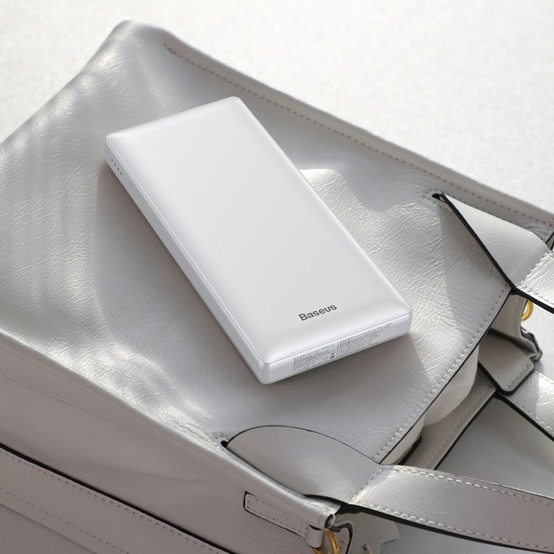 Baterie externa Baseus Mini JA Power Bank 20000 mAh USB/USB-C/micro-USB 3A - White PPJAN-B02
