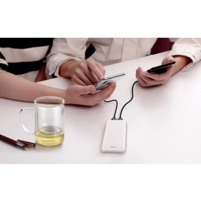 Baterie externa Baseus Mini JA Power Bank 20000 mAh USB/USB-C/micro-USB 3A - White PPJAN-B02