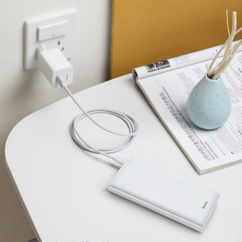 Baterie externa Baseus Mini JA Power Bank 20000 mAh USB/USB-C/micro-USB 3A - White PPJAN-B02