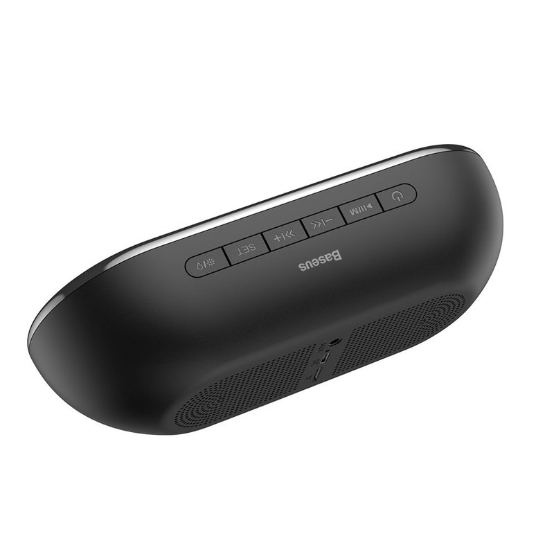 Boxa Portabila Bluetooth Baseus Encok E09 Stylish Wireless with Alarm Clock/LED - Black NGE09-01