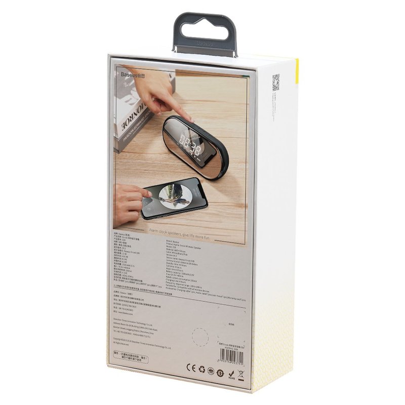 Boxa Portabila Bluetooth Baseus Encok E09 Stylish Wireless with Alarm Clock/LED - Black NGE09-01