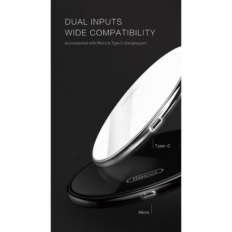 Incarcator Wireless Recci Starry RWP-F2 Induction Charger Micro-USB - White