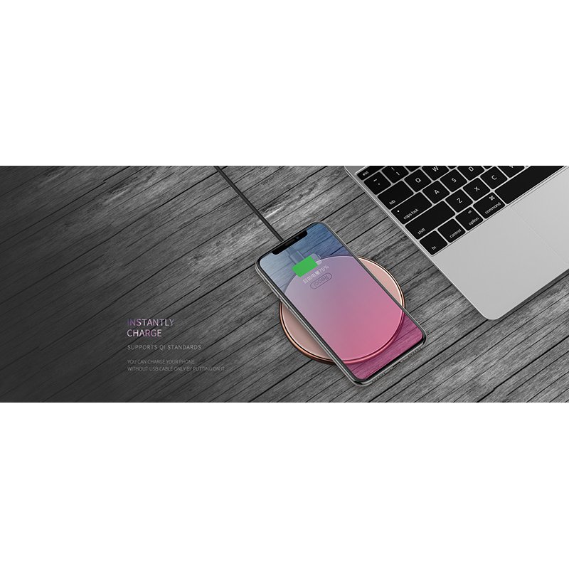 Incarcator Wireless Recci Starry RWP-F2 Induction Charger Micro-USB - Gold