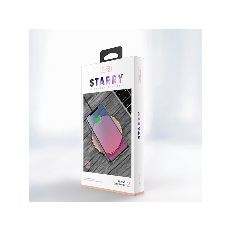 Incarcator Wireless Recci Starry RWP-F2 Induction Charger Micro-USB - Gold