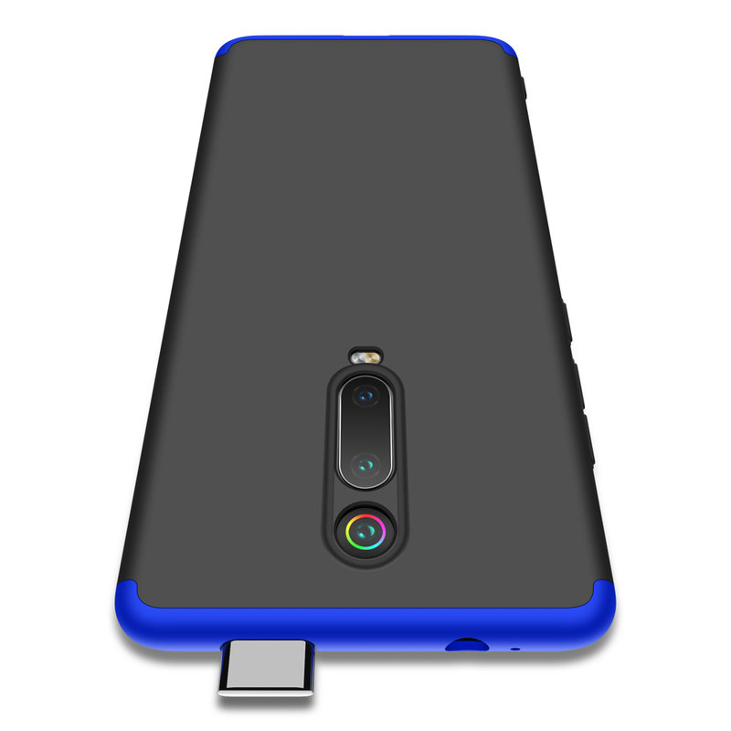 Husa Xiaomi Mi 9T GKK 360 Full Cover Negru-Albastru