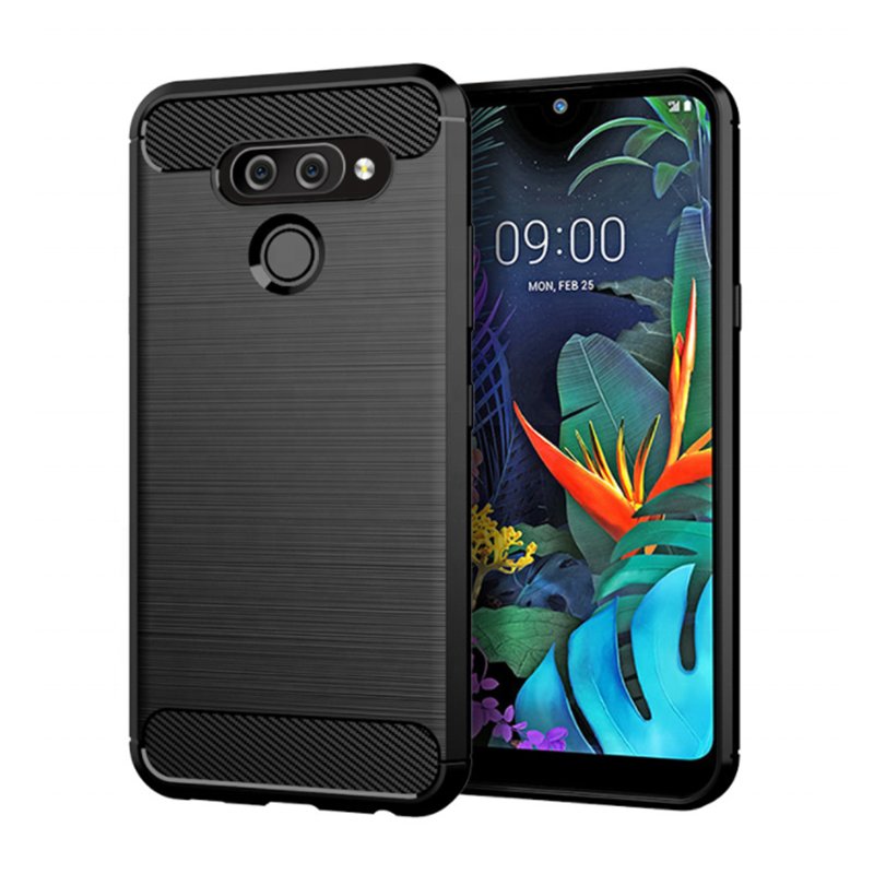 Husa LG K50 Techsuit Carbon Silicone, negru