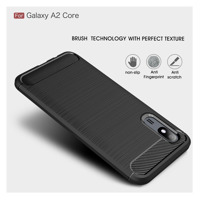 Husa Samsung Galaxy A2 Core Techsuit Carbon Silicone, negru