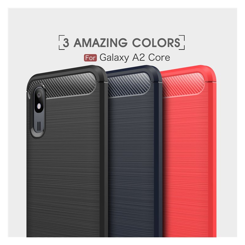 Husa Samsung Galaxy A2 Core Techsuit Carbon Silicone, negru