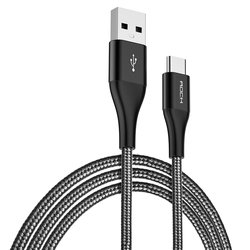 Cablu de date 1M Rock C8 Super Charge 5A USB to Type-C - RCB0692 - Black