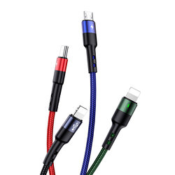 Cablu de date 4in1 USAMS U26 2xLightning/USB Type-C/micro-USB - US-SJ349 - Multicolor